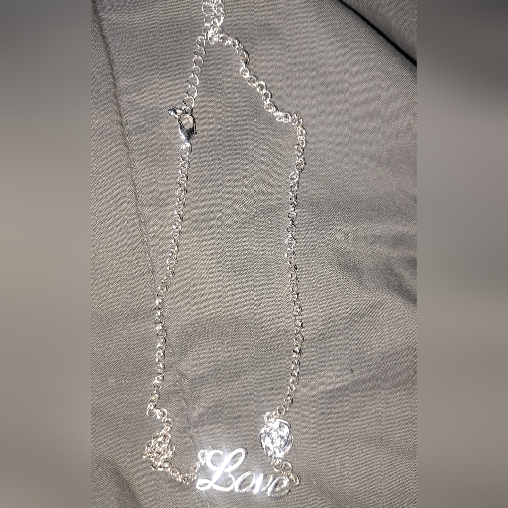 Wishful Park: Silver Tone Love/Rose Pendant Necklace